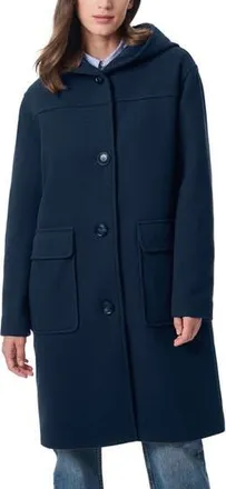 Bernardo Longline Hooded Coat in Navy at Nordstrom Rack, Size Small