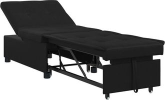 vidaXL Sof&aacute; Cama Con Coj&iacute;n Negro 67 X 194 X 82 Cm Madera Contrachapada Vidaxl