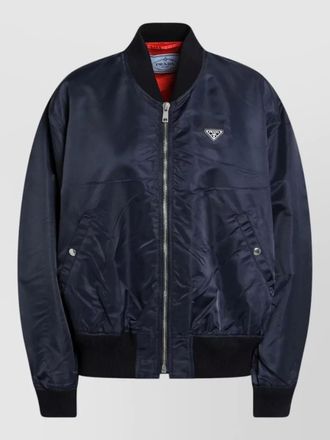 Prada jacket front pockets ribbed cuffs hem