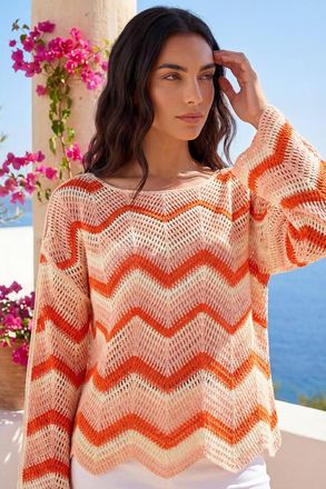 Roman Abstract Stripe Crochet Knit