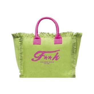 F**k Tote Bags, female, Green, Size: ONE SIZE Fa26-Sw0101Li Tote Bag
