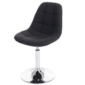 Hhg Hhg - Nunca Usado] Silla De Comedor 856, Silla Giratoria, Dise&ntilde;o Retro A&ntilde;os 50, Tela/textil Gris Oscuro, Base Cromada