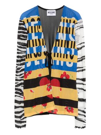 Moschino graphic-print tie top - Black