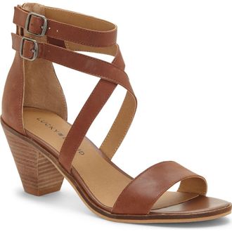 Lucky Brand Ressia Double Ankle Strap Sandal in Toffee 02 at Nordstrom, Size 5.5