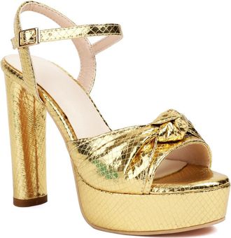 Generic Womens Peep Toe Slingback Wedding Sandals Block High Heel Platform Pumps Ankle Strap Evening Party Prom Shoes,Gold,2.5 UK