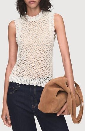 Mango Open Stitch Sweater Tank in Ecru at Nordstrom Rack, Size Medium
