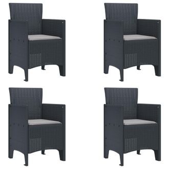 Berkfield Home Garden Chair Set of 4 Anthracite, Light grey
