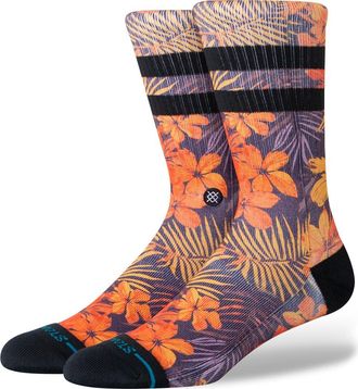 Stance Poipu Crew Socks in Orange at Nordstrom, Size Large