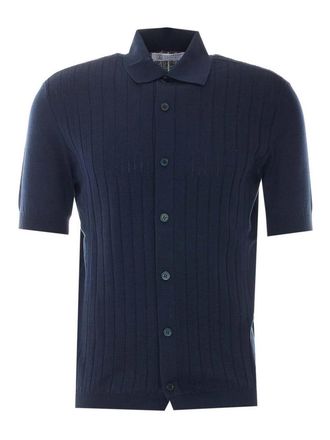 Brunello Cucinelli blue cardigan with frontal buttons closure