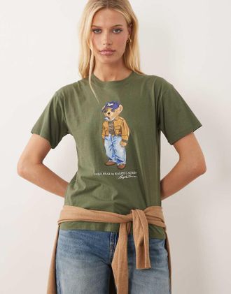 Polo Ralph Lauren polo bear T-shirt dritta in verde scuro