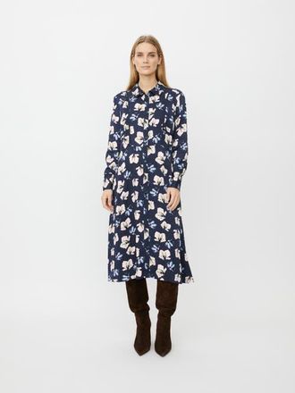 Masai MaNolivienne Floral Print Midi Dress in Navy Blazer at Nordstrom, Size Xx-Large