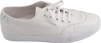 Zimmermann Leather-Trimmed Sneakers in White Canvas