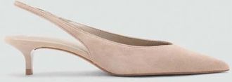 Mango Scarpe camoscio tacco kitten sabbia - Donna - 35 - MANGO