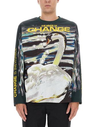 Burberry Swan Print T-Shirt - Multicolor