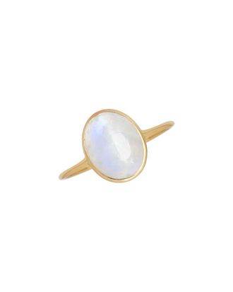 Tiramisu 14K Rainbow Moonstone Ring
