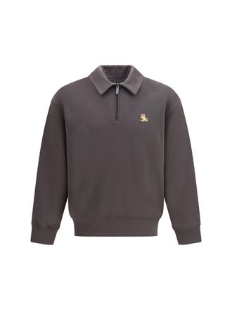 Maison Kitsun&eacute; Chillax Fox Polo Sweatshirt - Gray