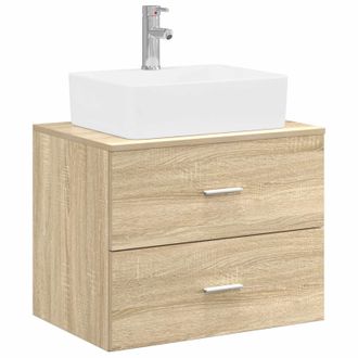 vidaXL Juego De Muebles De Ba&ntilde;o Roble Sonoma Madera De Ingenier&iacute;a Vidaxl