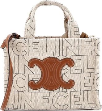 Celine Cabas Thais Triomphe Printed Canvas Small tote bag - Bruin