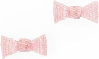 Deepa Gurnani Beaded Bow Stud Earrings in Baby Pink at Nordstrom