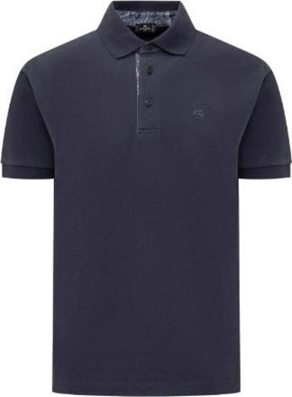 Etro Navy Blue Pegasus Polo Shirt - Heren - Polos - Blauw - 2XL - Katoen - Tops