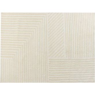 Beliani Beliani - Alfombra De Sal&oacute;n Hecha De Lana Con Estilo Moderno Beige 300 X 400 Cm Abegum