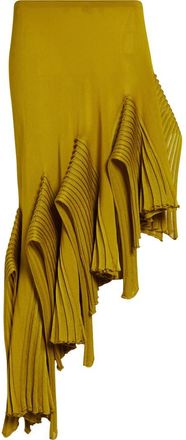 Alaia Asymmetric Leaf Godet Skirt in Lime at Nordstrom, Size 6 Us