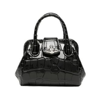 Vivienne Westwood Tassen, Dames, Zwart, ONE Size, Leer, Pamela Croco Mini