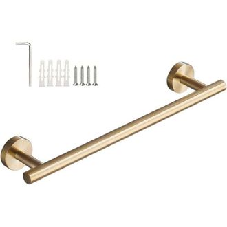 OEM Toallero De Pared, 40 Cm, Fabricado En Acero Inoxidable Cepillado, Color Dorado, Accesorios De Ba&ntilde;o - Crezuo