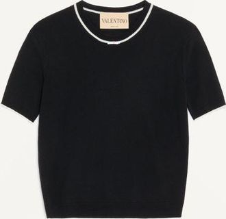 Valentino Maglia In Lana Donna NERO/AVORIO XL