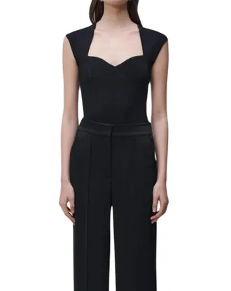 SIMKHAI Barbara Sweetheart Bodysuit In Black