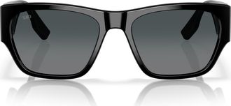 Costa Suenos 57mm Polarized Rectangular Sunglasses in Black/Gray Gradient 580G at Nordstrom