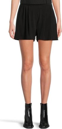 Norma Kamali Shorts Womens Black Stretch Pleated Elastic Waist GBO3472
