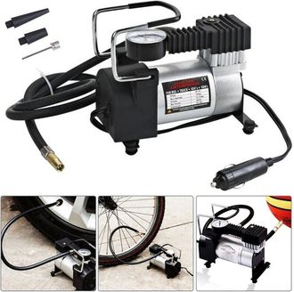 Trade Shop Trade Shop - Mini Compressore Aria Portatile Auto 12v 140psi 3 Connettori Bici Gonfiabili