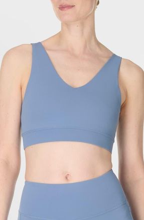 Sweaty Betty Ultimate Studio Voop Sports Bra in Luxe Blue at Nordstrom, Size Xx-Large