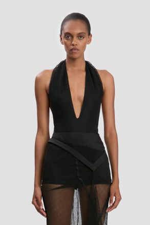 Victoria Beckham Halter Neck Bodysuit In Black - 10 - Womens