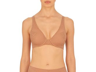Natori Pretty Smooth Full Figure Contour Underwire Womens Bra Buff : 36DDD, Elastane/Jersey/Lace