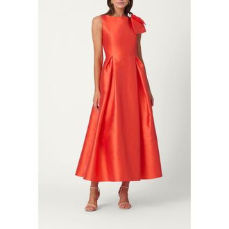 Shoshanna Midnight Pebbled Mikado Eleanor Dress in Poppy at Nordstrom, Size 14