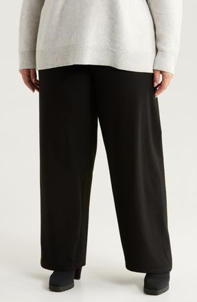 Eileen Fisher High Waist Wide Leg Pants in Black at Nordstrom, Size 2X