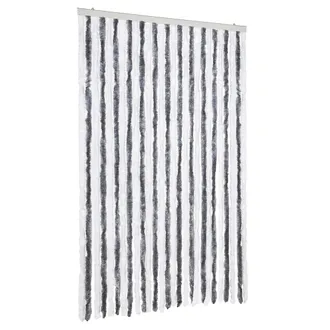 vidaXL Vidaxl - Cortina Mosquitera Chenilla Gris Y Blanco 118x220 Cm