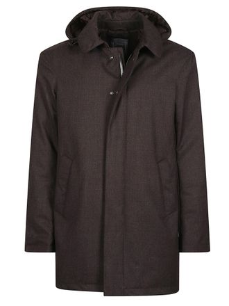Herno Hooded Wool-Blend Medium Down Jacket