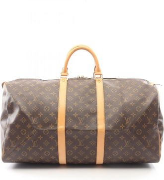 Louis Vuitton Monogram Brown Coated Canvas Leather Boston Bag (Pre-Owned)