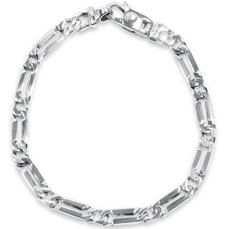 Pompeii3 Mens Designer Figaro Link 14k Gold (18gram) or Platinum (29gram) 5.5mm Bracelet 8