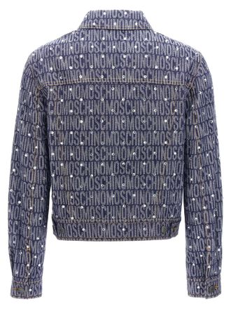 Moschino Womens Blue Cotton Denim Jacket Clothing