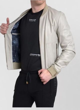 Dolce & Gabbana leather bomber jacket