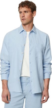 Marc O'Polo Leinenhemd MARC OPOLO, Herren, Gr. S, N-Gr, blau (homestead blau), Web, Obermaterial: 100% Leinen, Manschette, Hemden Leinenhemd, im klassisch cleanen