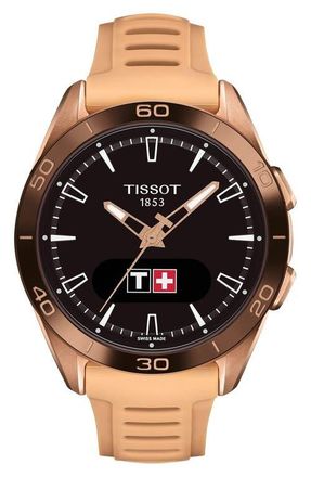 Tissot T-Touch Connect Sport Solar Smart Silicone Strap Watch, 42mm in Beige at Nordstrom