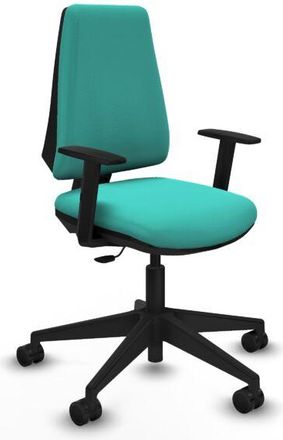 Piqueras y Crespo Piqueras Y Crespo - Elche Cp Similpiel Turquesa Brazos 1d Base Piramidal Ruedas Nailon 65mm