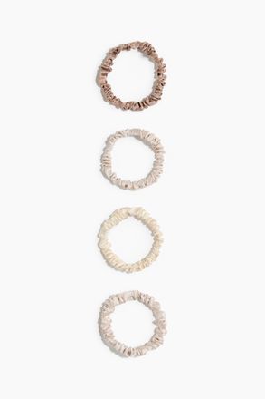H&M 4er-Pack Scrunchies aus Seide - Beige/Helles Greige