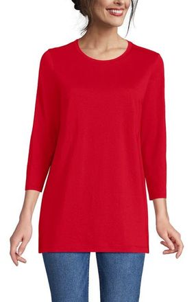 Lands End 3/4 Sleeve Cotton Supima Tunic in Compass Red at Nordstrom, Size X-Small P