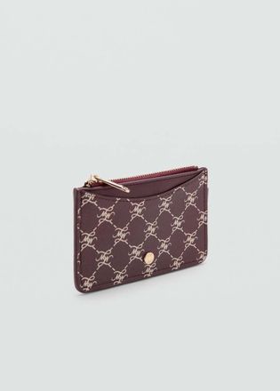 Mango Portacarte logo con cerniera bordeaux - Donna - Taglia unica - MANGO